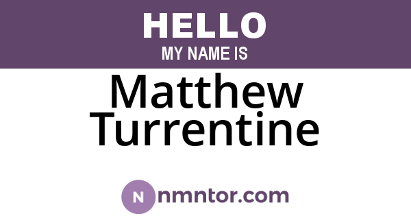 Matthew Turrentine