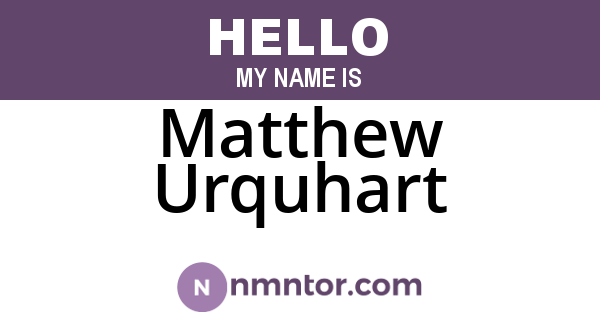 Matthew Urquhart