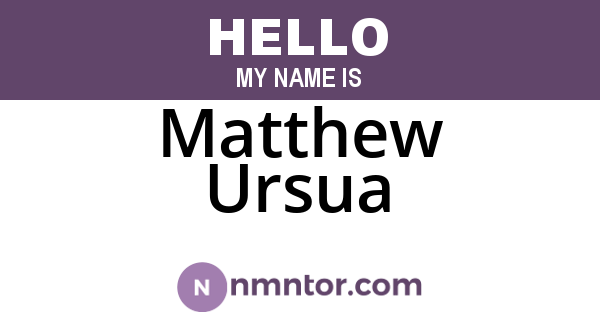Matthew Ursua