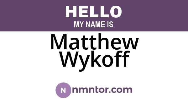 Matthew Wykoff