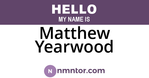 Matthew Yearwood