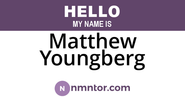 Matthew Youngberg