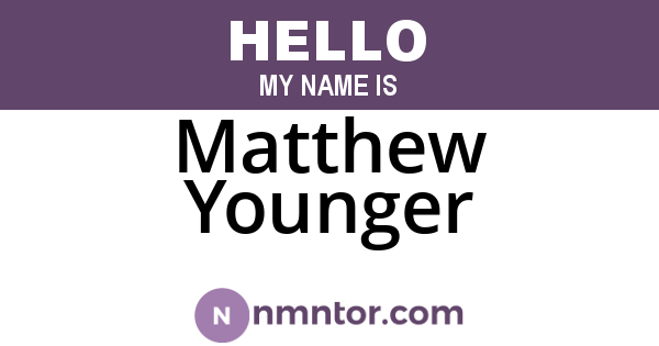 Matthew Younger