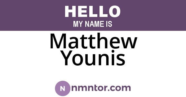 Matthew Younis