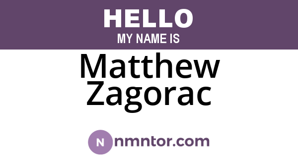 Matthew Zagorac
