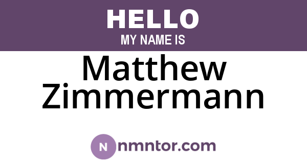 Matthew Zimmermann