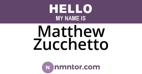 Matthew Zucchetto