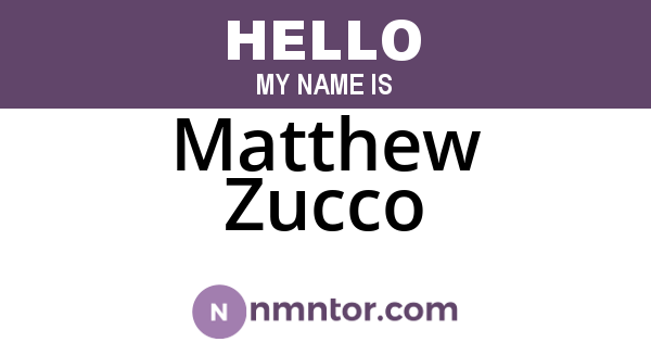 Matthew Zucco