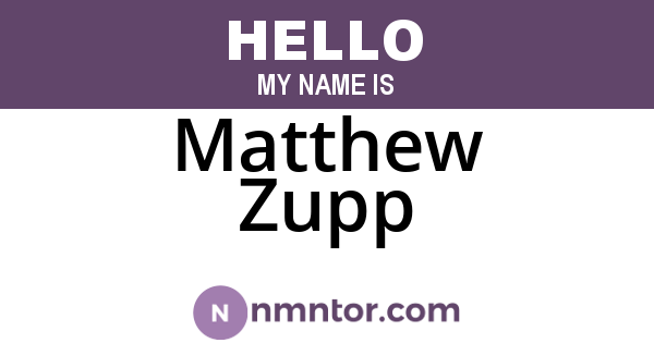 Matthew Zupp