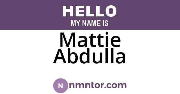 Mattie Abdulla