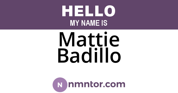 Mattie Badillo