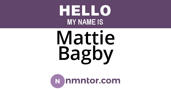 Mattie Bagby