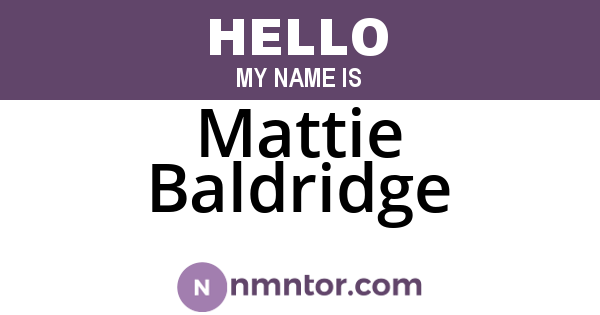 Mattie Baldridge