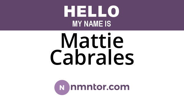 Mattie Cabrales