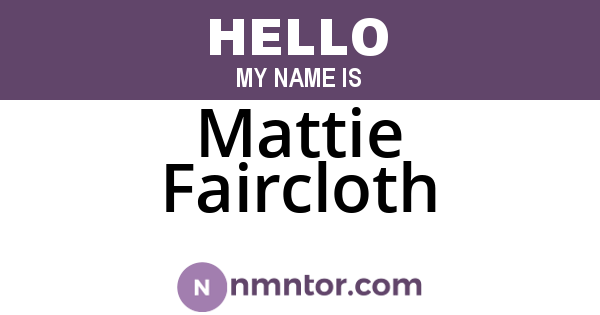Mattie Faircloth