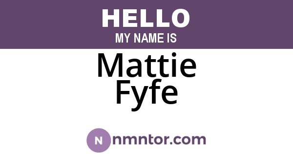 Mattie Fyfe