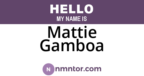 Mattie Gamboa