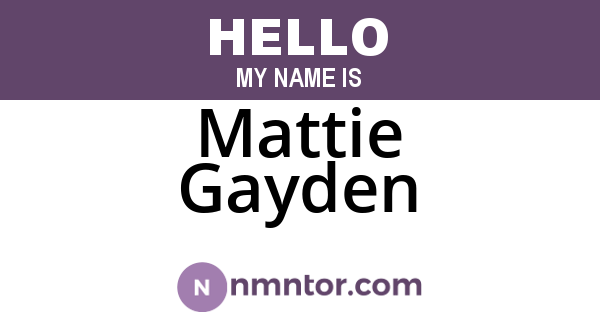 Mattie Gayden