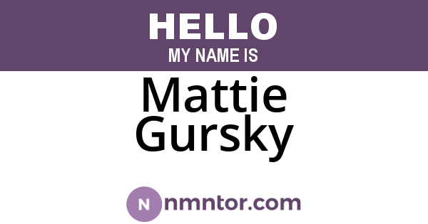 Mattie Gursky
