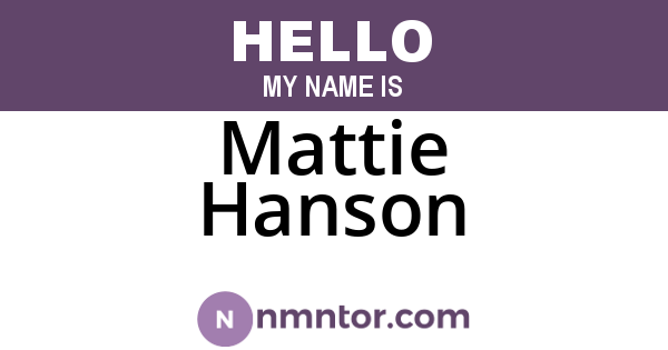 Mattie Hanson