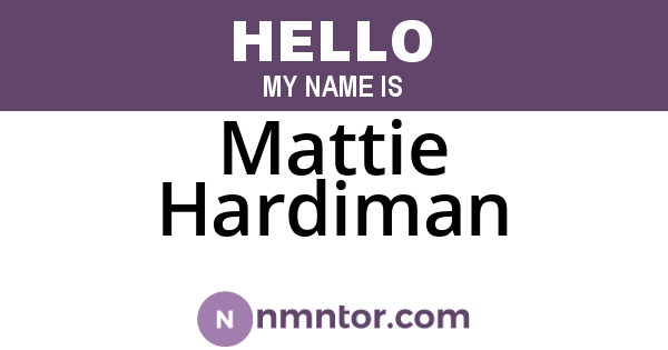 Mattie Hardiman