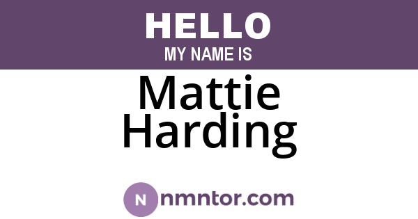 Mattie Harding