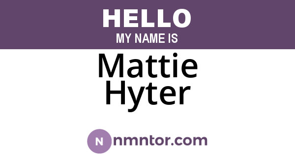 Mattie Hyter