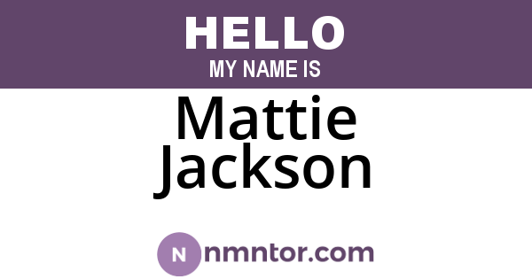 Mattie Jackson