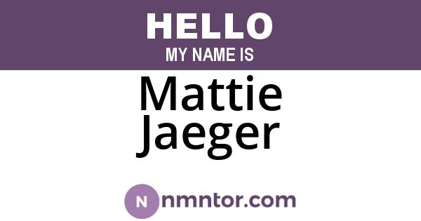Mattie Jaeger