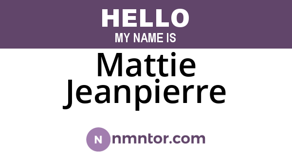 Mattie Jeanpierre