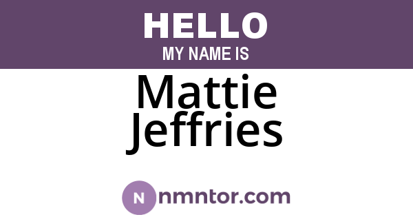 Mattie Jeffries