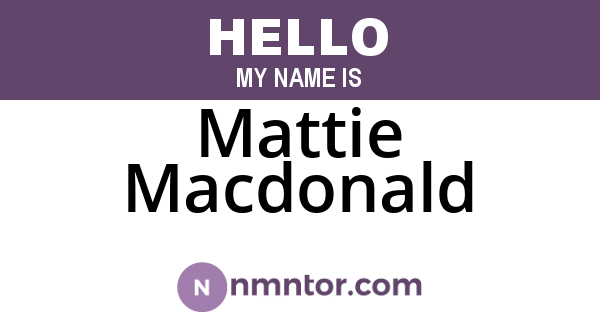 Mattie Macdonald