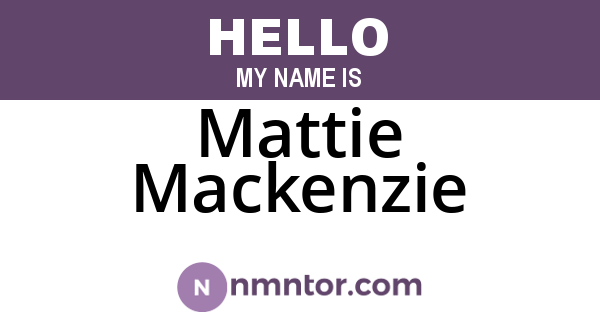 Mattie Mackenzie