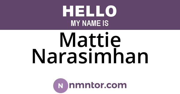 Mattie Narasimhan