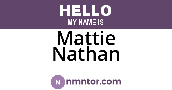 Mattie Nathan