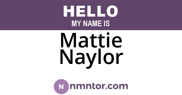 Mattie Naylor