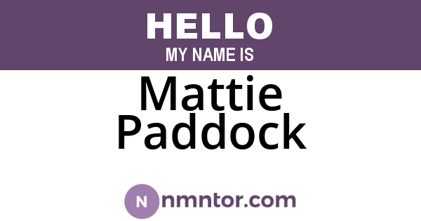 Mattie Paddock