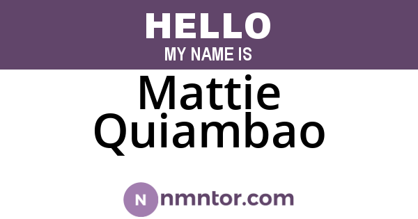 Mattie Quiambao