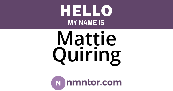 Mattie Quiring