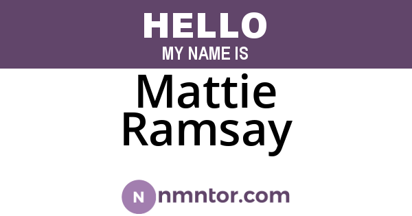 Mattie Ramsay