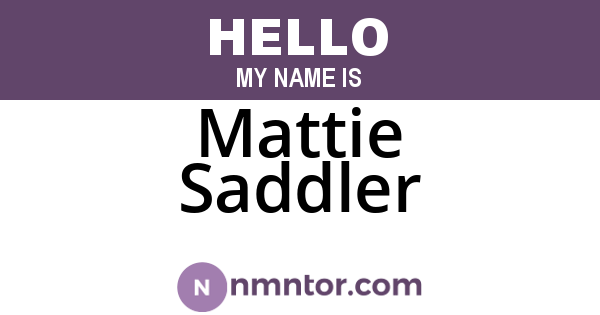 Mattie Saddler