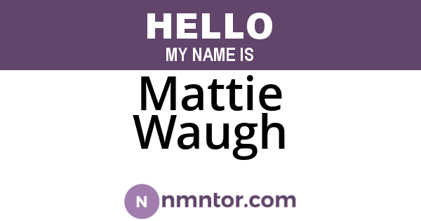 Mattie Waugh