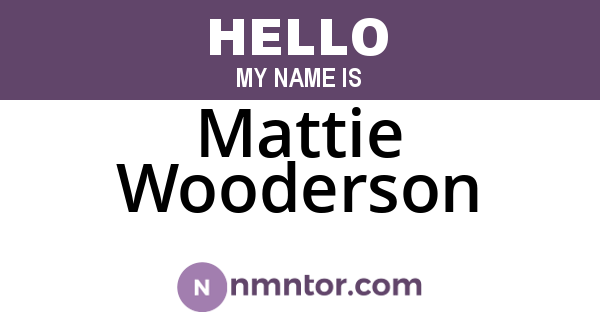 Mattie Wooderson
