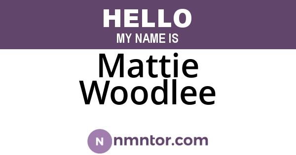 Mattie Woodlee