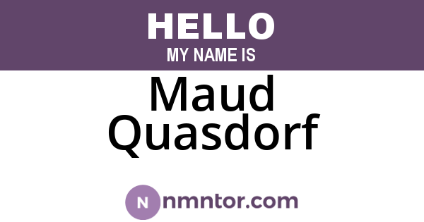 Maud Quasdorf