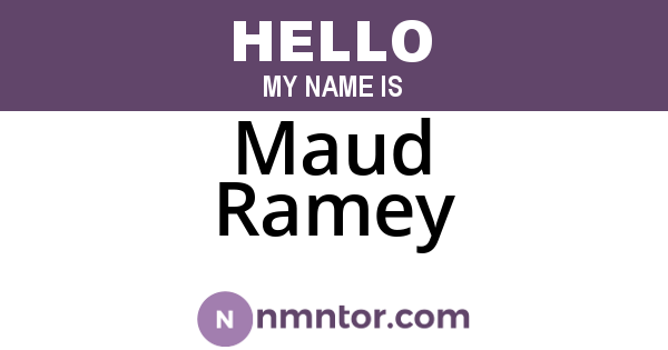 Maud Ramey