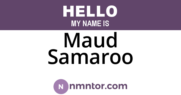 Maud Samaroo