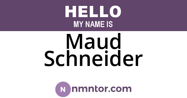 Maud Schneider