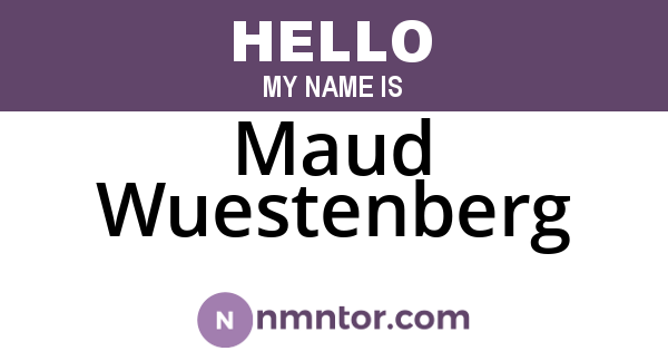 Maud Wuestenberg