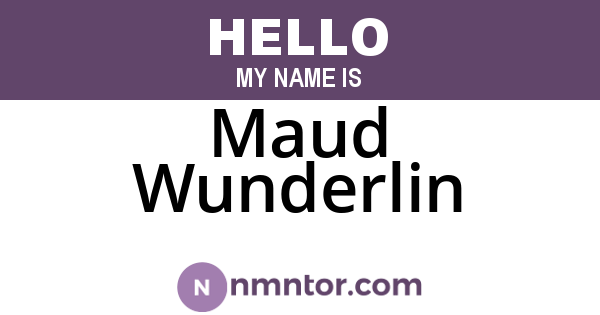 Maud Wunderlin